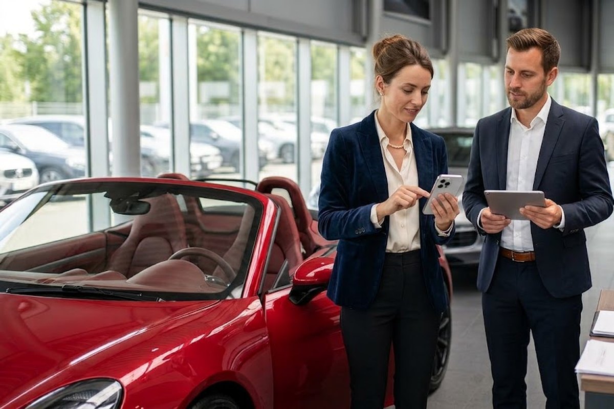 Beratungsgespräch bei einem Autokauf